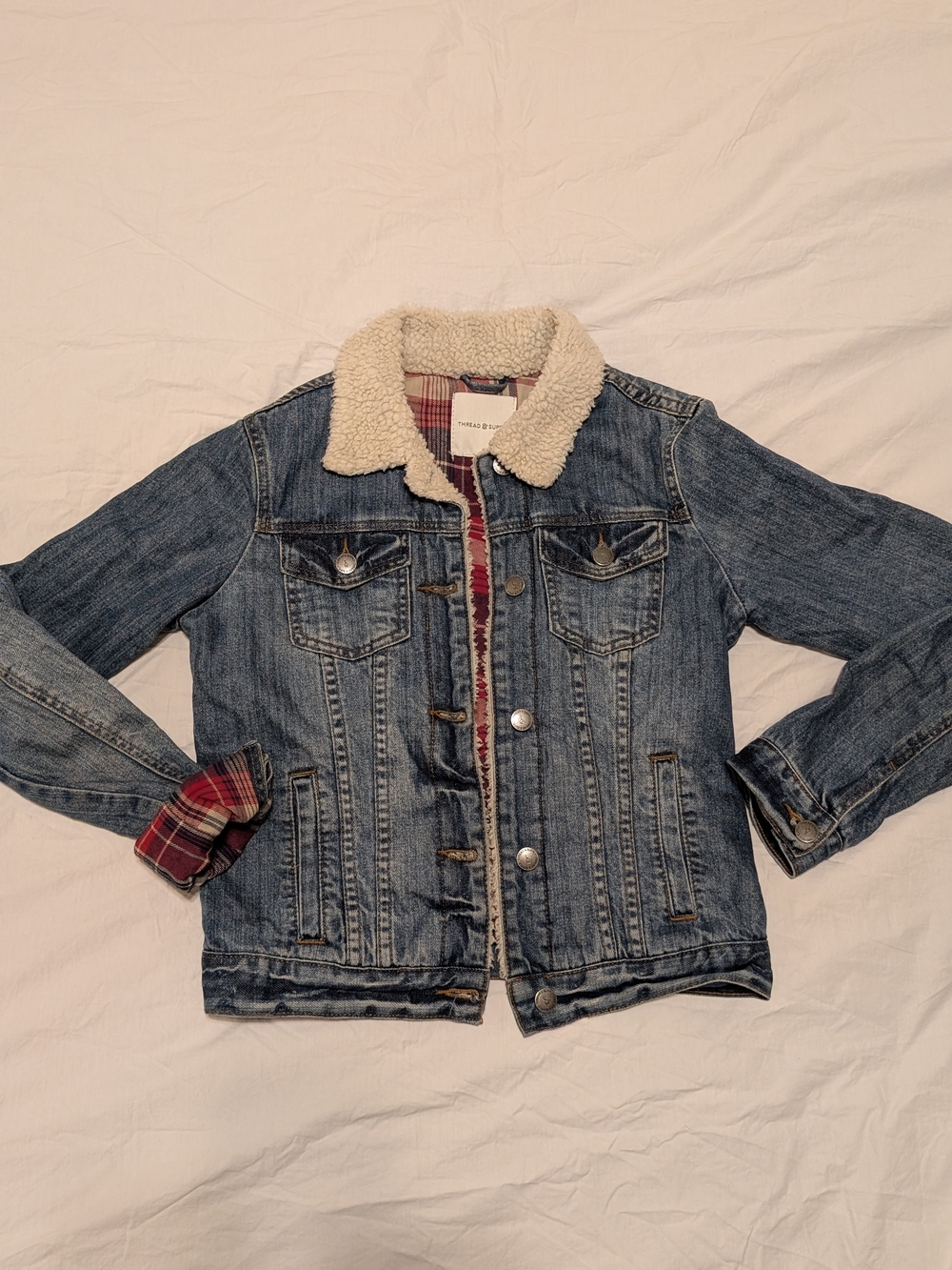 Denim Sherpa-Lined Jacket